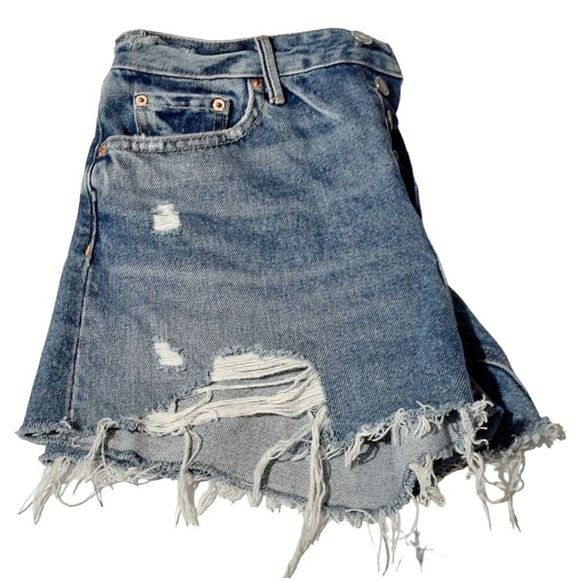 GRLFRND Helena High Rise Cut Off Shorts Button Fly Destroyed 5 Pocket Size 26 - Picture 4 of 13